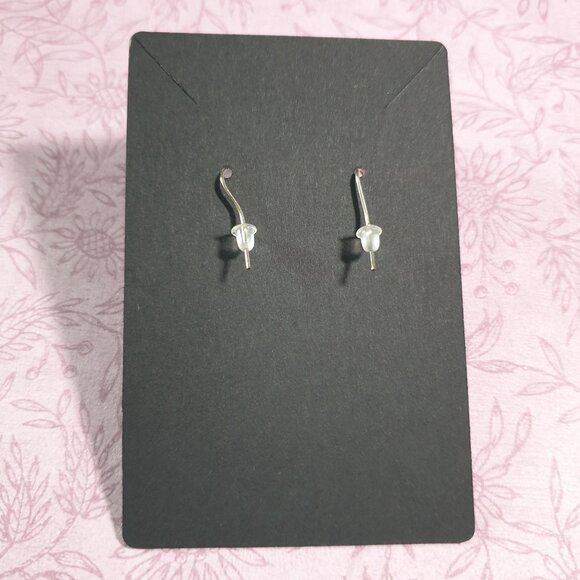 Handmade Silver Tone Vintage Dangle Earrings Pink Orange Faceted Beads Costume - Picture 4 of 4